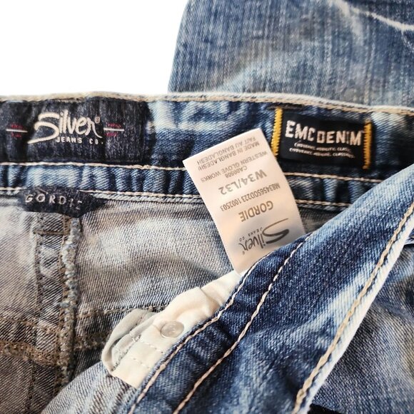 Heavily Distressed Vintage Silver Jeans size 33x32 - Picture 8 of 8